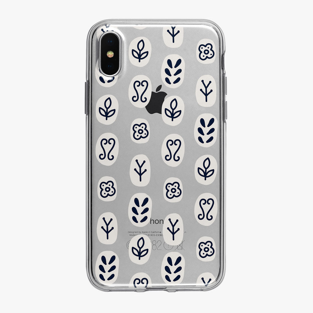 White and Black Doodle Pattern iPhone Case from Tiny Quail