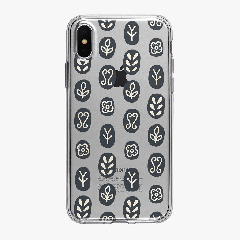 Black and White Doodle Pattern iPhone Case from Tiny Quail