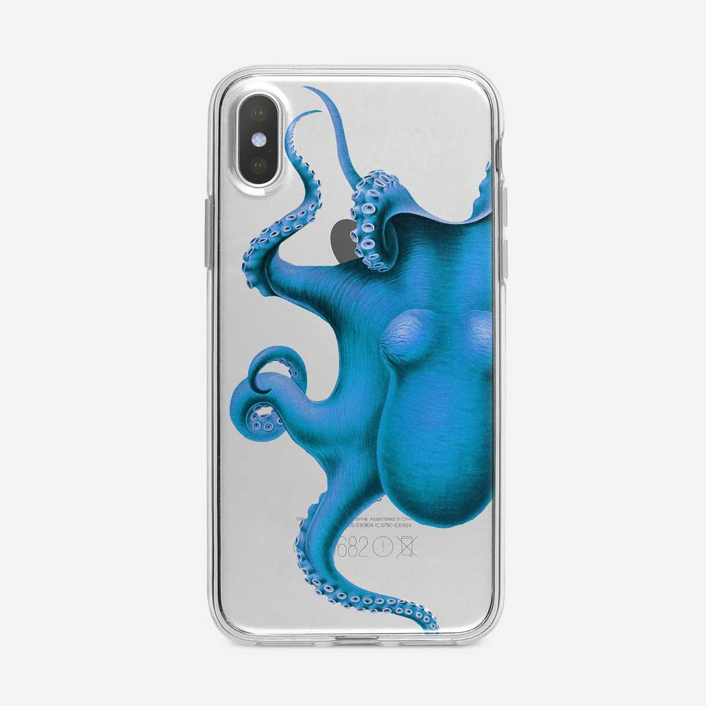 Blue Octopus Clear iPhone Case from Tiny Quail