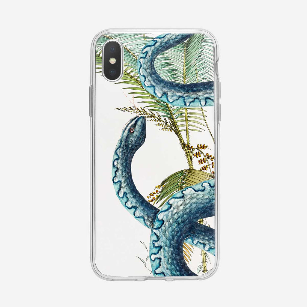 Blue Climbing Snake iPhone Case by Tiny Quail