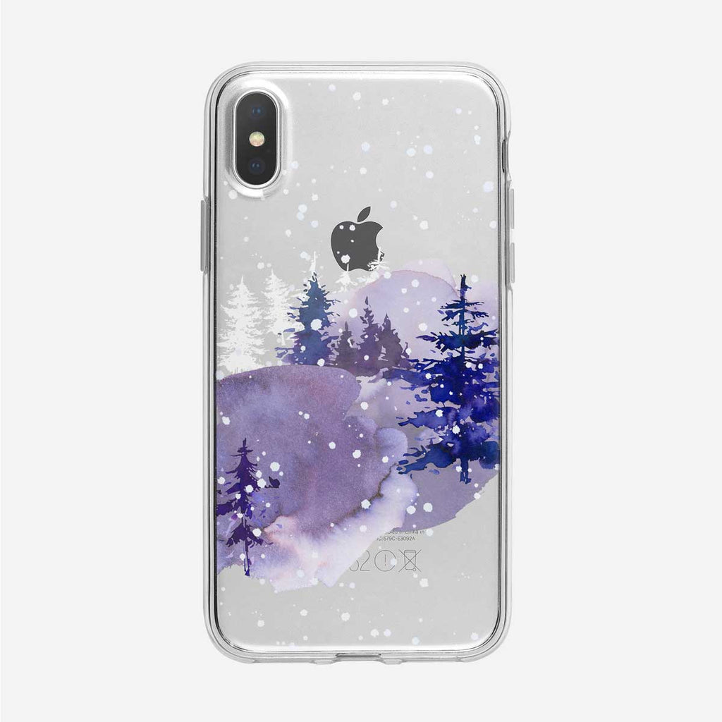 Blue Winter Forest iPhone Case from Tiny Quail