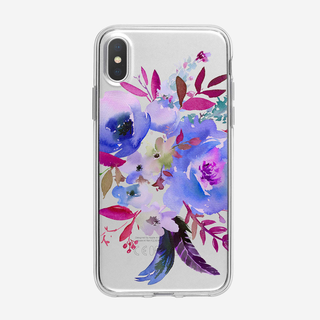 Bright Watercolor Bouquet Clear iPhone Case From Tiny Quail
