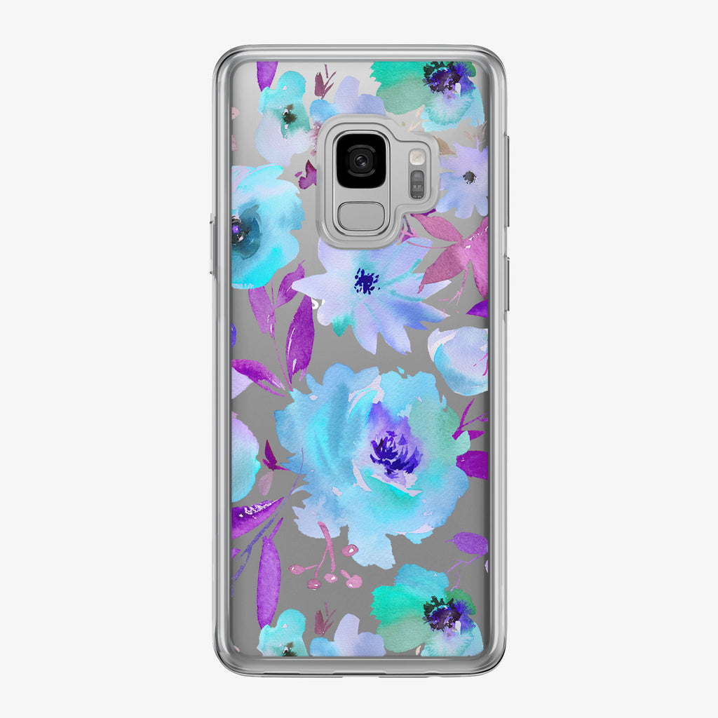 Lavish Blue Bouquet Clear Samsung Galaxy Phone Case from Tiny Quail