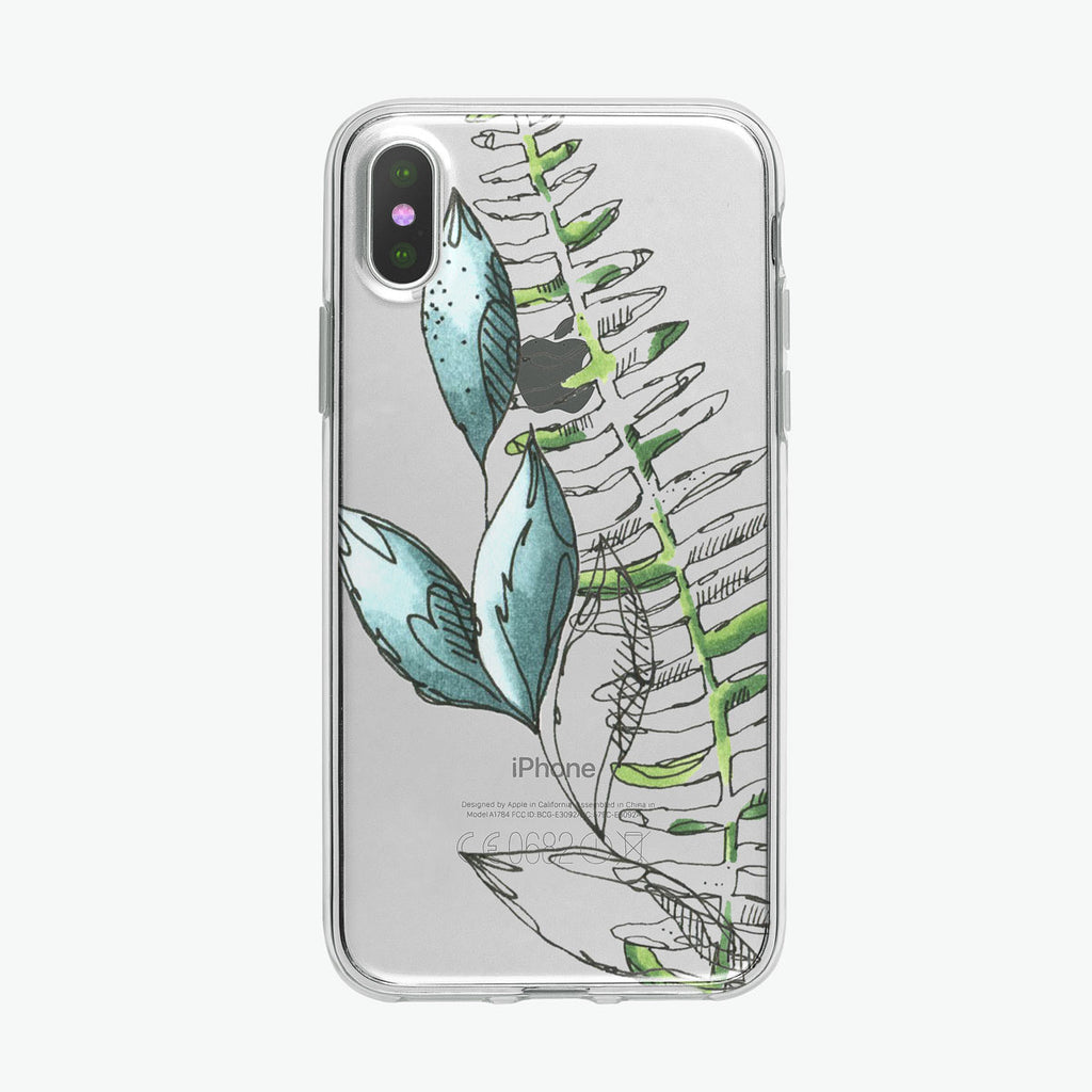Blue Leaves Pen Botanical iPhone Case from Tiny Quail