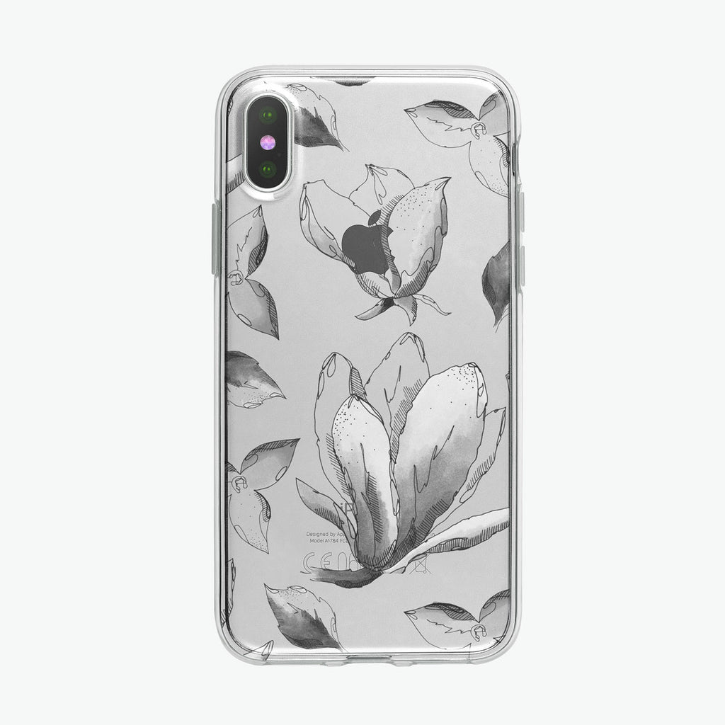 B&W Blossoms Pen and Ink Botanical iPhone Case from Tiny Quail