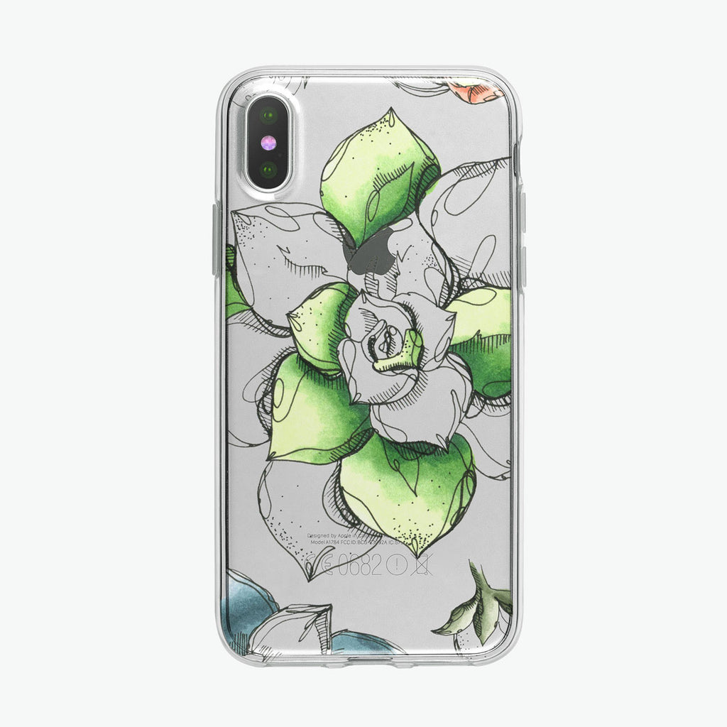 Large Succulent Pen and Ink Botanical iPhone Case from Tiny Quail