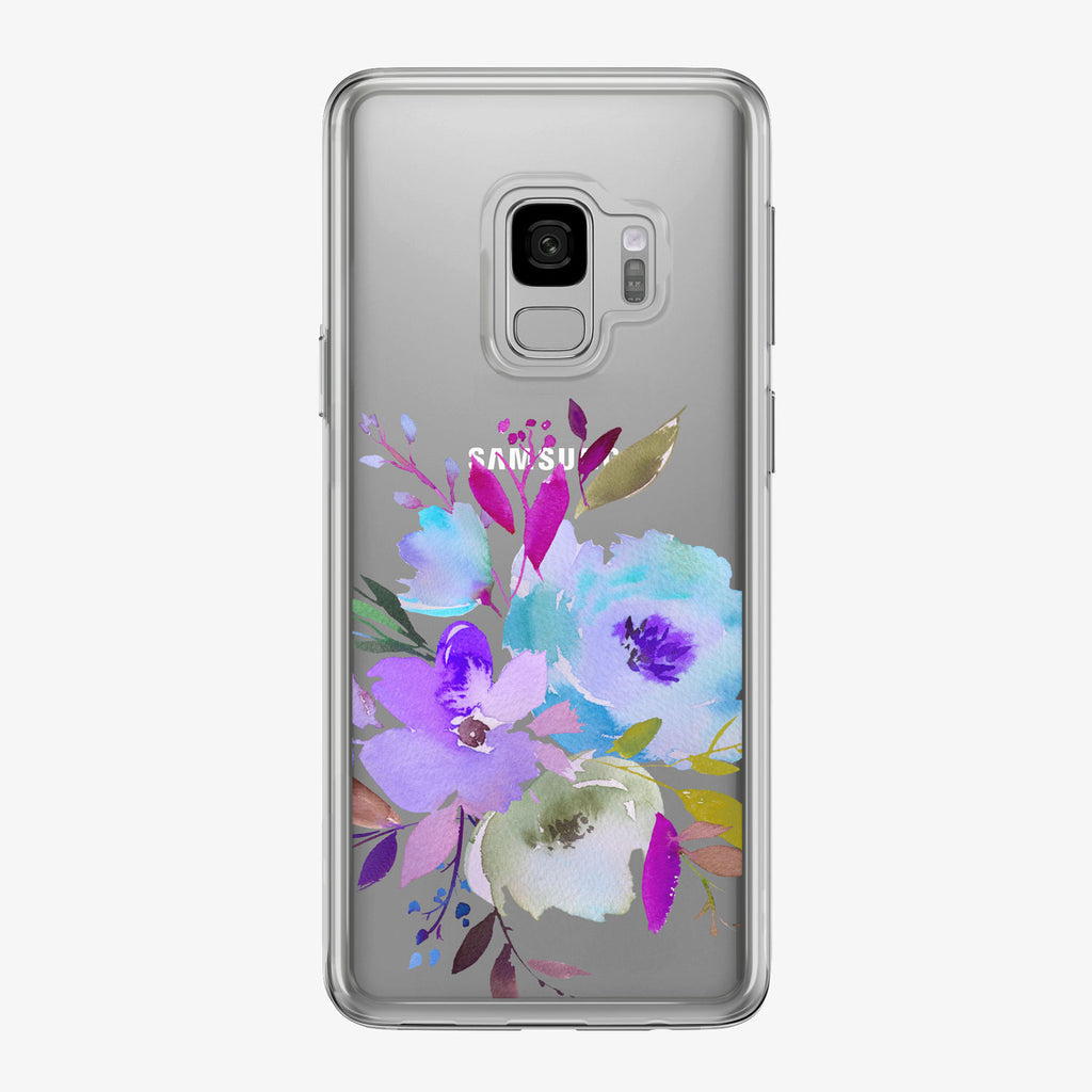 Purple and Blue Bouquet Clear Samsung Galaxy Phone Case from Tiny Quail