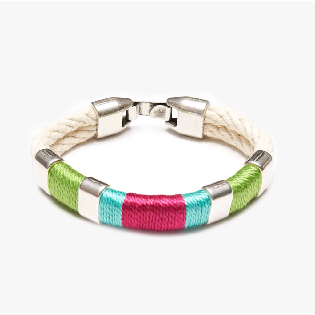 Newbury Bracelet For Women, Ivory/Green/Turquoise/Pink/Silver, By Allison Cole Jewelry