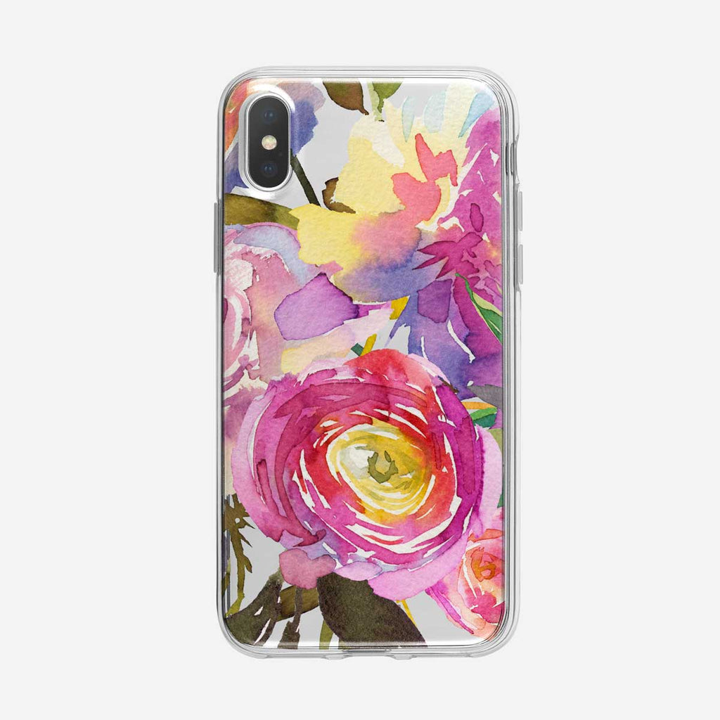 Bright Artistic Floral Clear iPhone Case From Tiny Quail