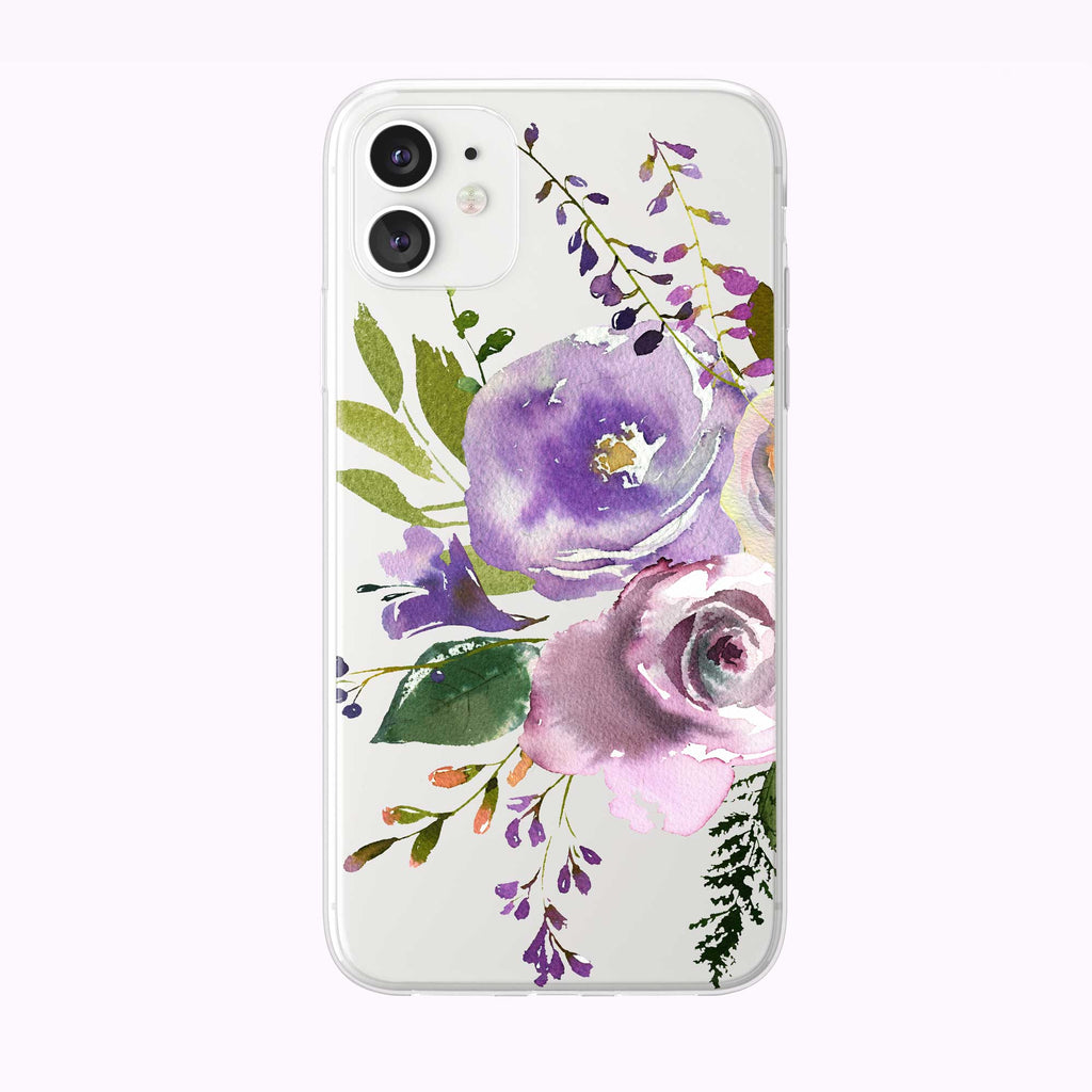 Bright Springtime Purple Roses Iphone case from Tiny Quail