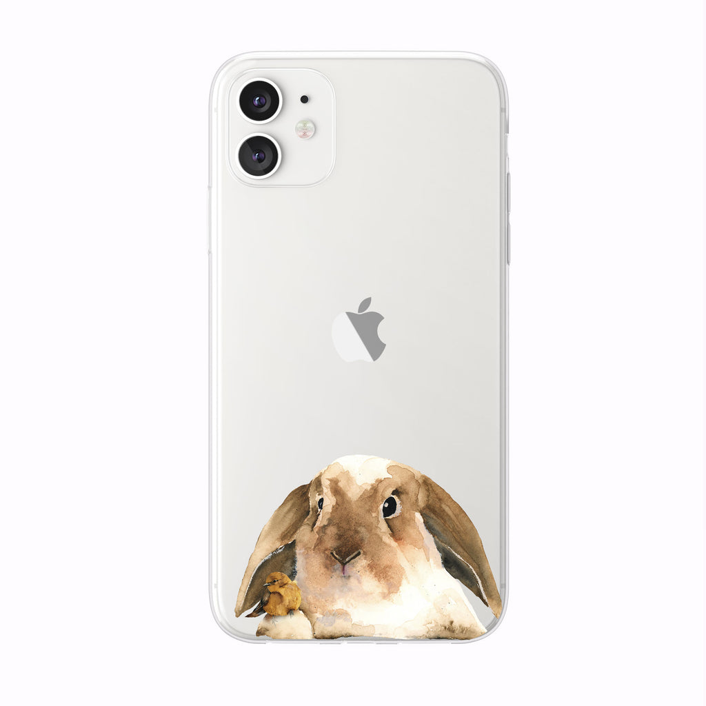 Peeking Bunny and Friend iPhone Case from Tiny Quail