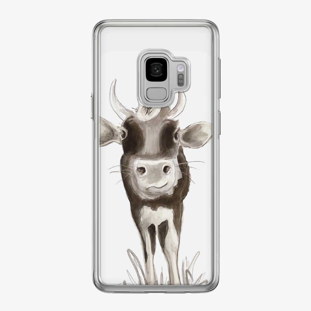 Cute B&W Cow Samsung Galaxy Phone Case by Tiny Quail