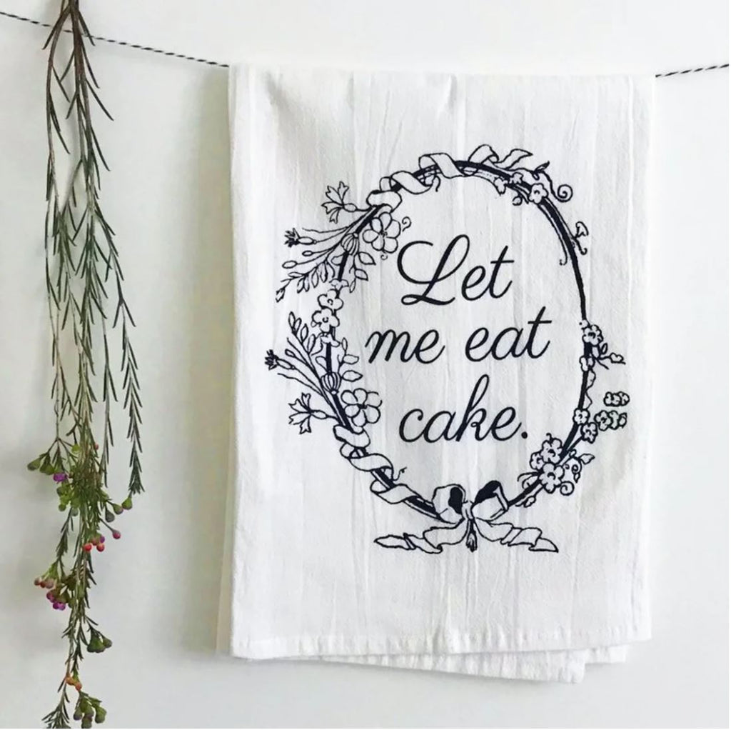 Let Me Eat Cake Funny Kitchen Towel From The Coin Laundry