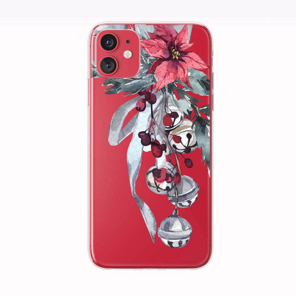 Christmas Bells Floral red iPhone Case from Tiny Quail
