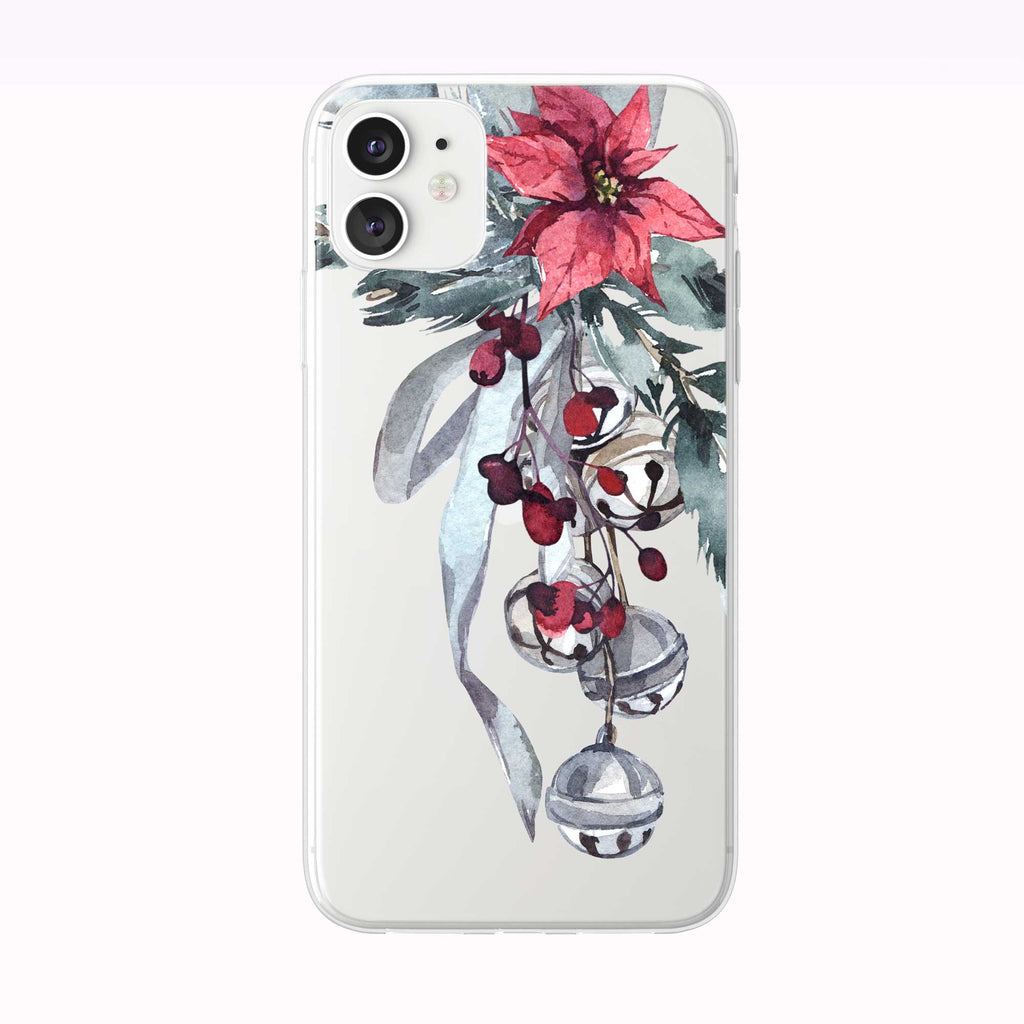 Christmas Bells Floral white iPhone Case from Tiny Quail