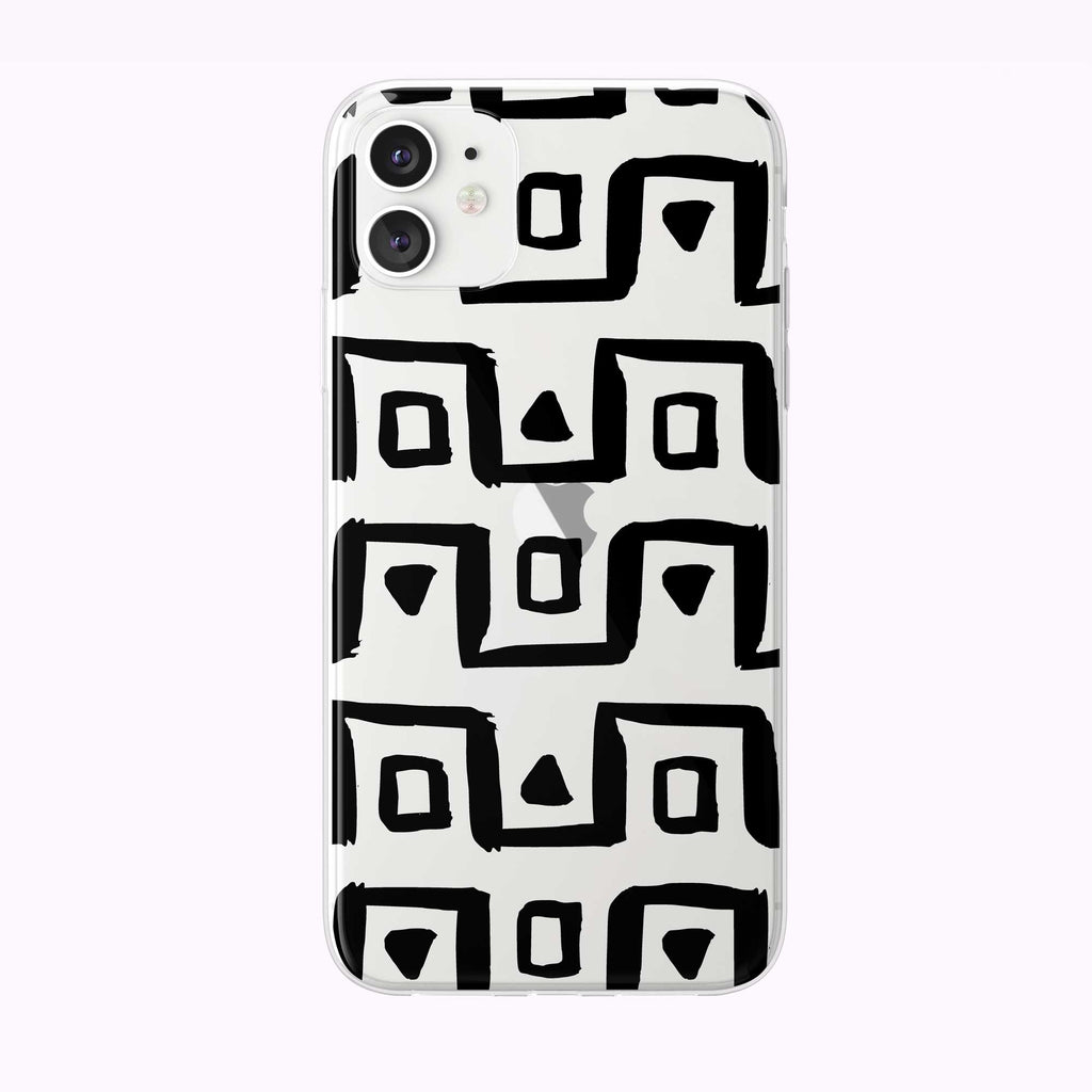 Chunky Lines Pattern White Clear iPhone Case from Tiny Quail