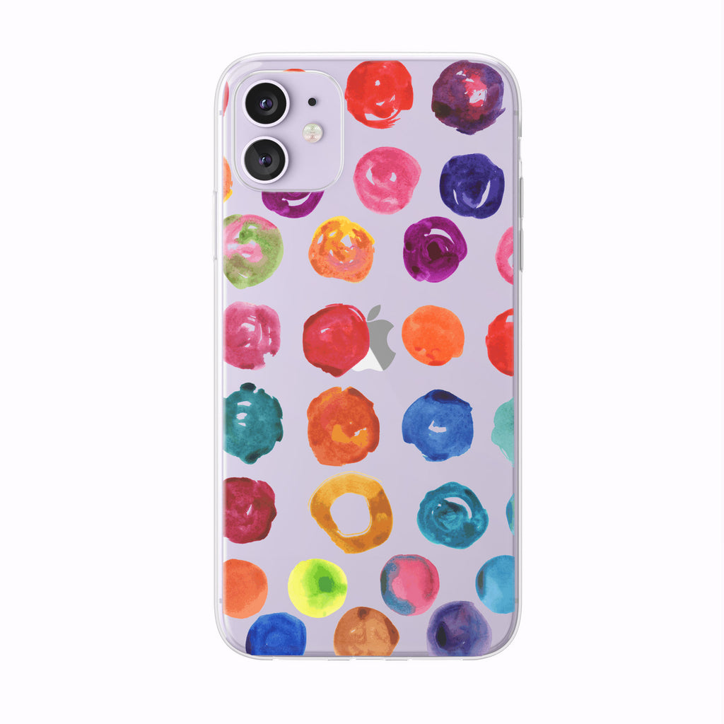 Colorful Watercolor Circles purple iPhone Case from Tiny Quail