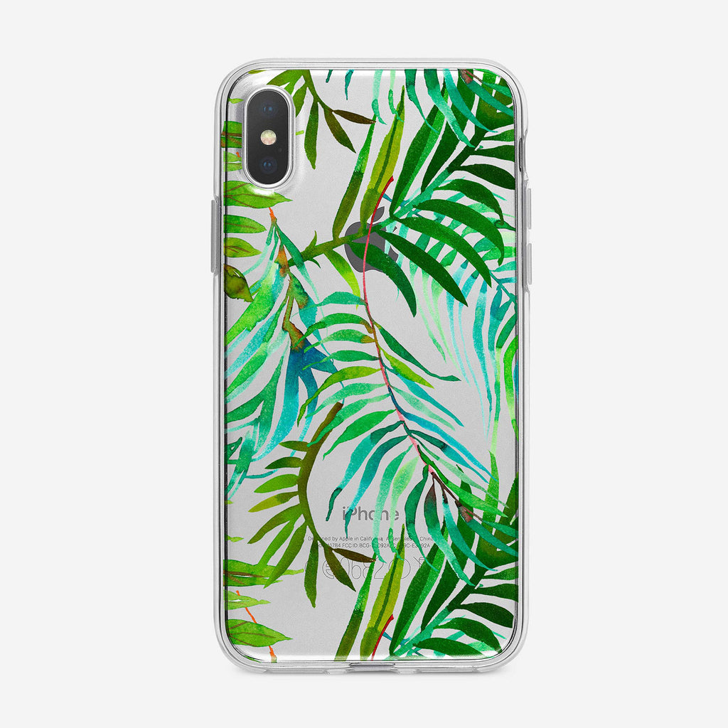 Colorful Leaf Pattern Clear iPhone Case by Tiny Quail