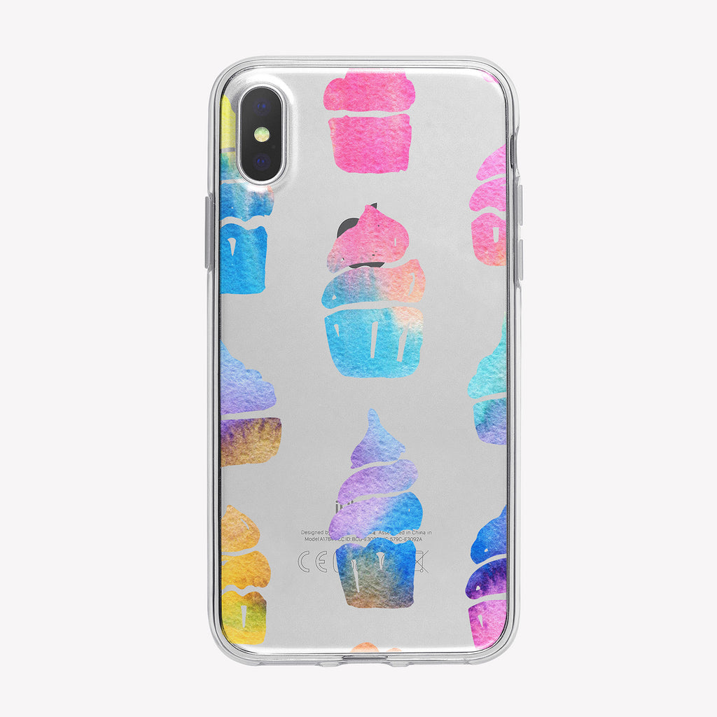 Pastel Cupcakes Pattern Clear iPhone Case from Tiny Quail