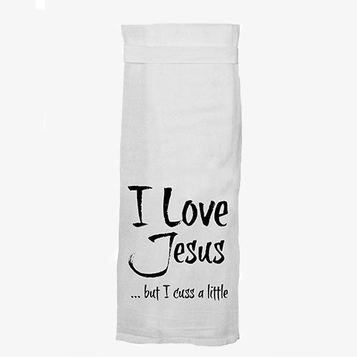 I Love Jesus But I Cuss A Little Funny Kitchen Towel From Twisted Wares