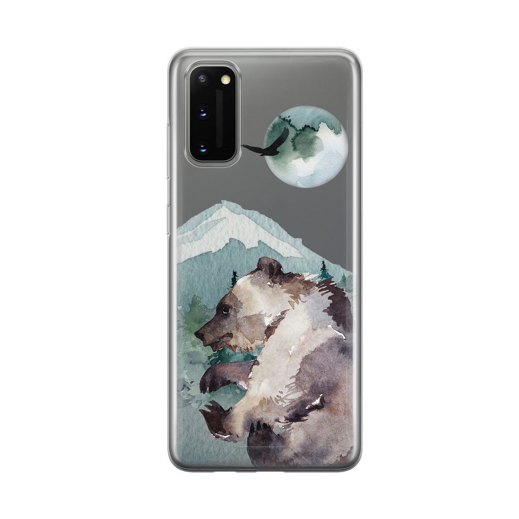 Dancing Grizzly Bear Clear Samsung Galaxy Phone Case From Tiny Quail