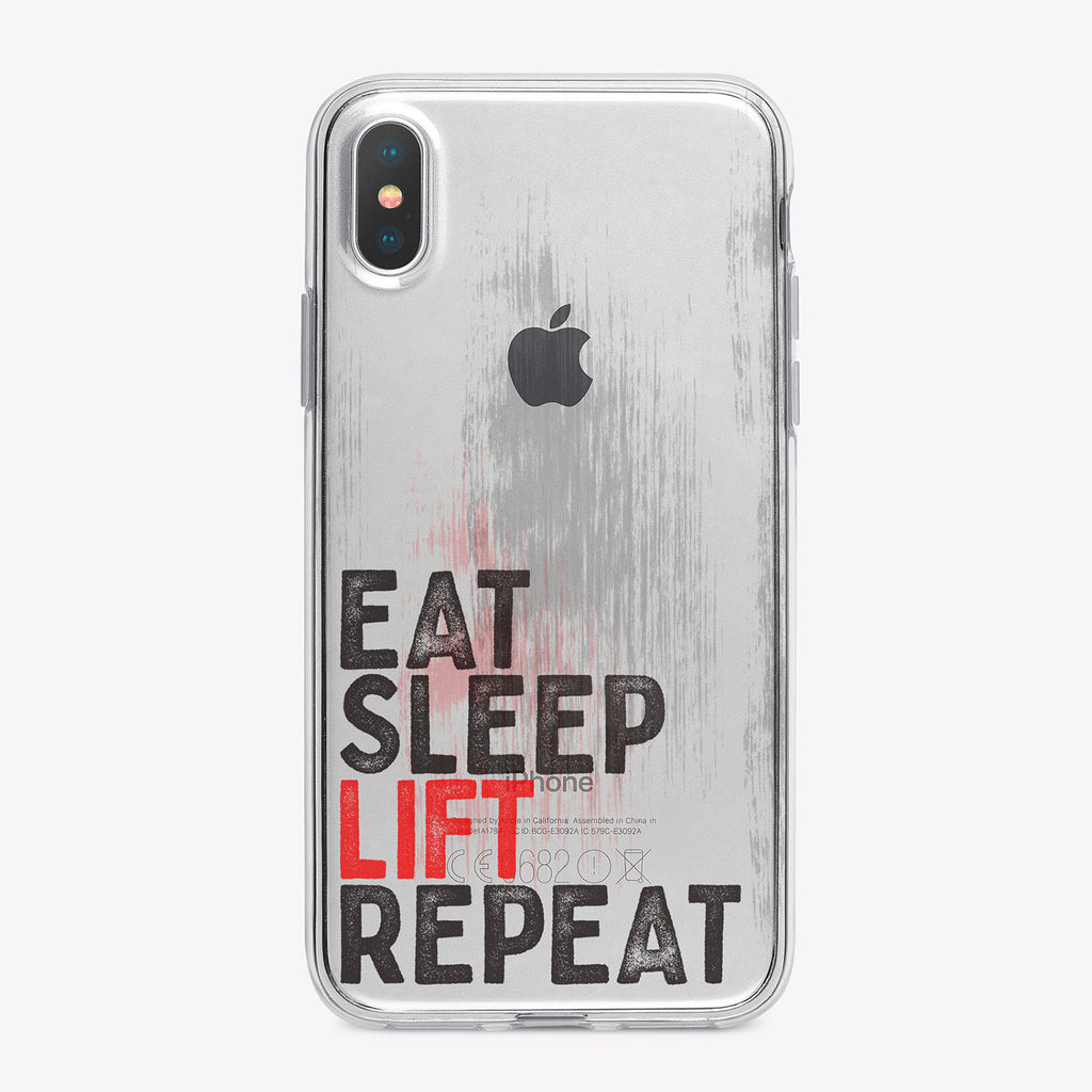 Eat Sleep Lift Repeat Fitess Clear Designer iPhone Case From Tiny Quail