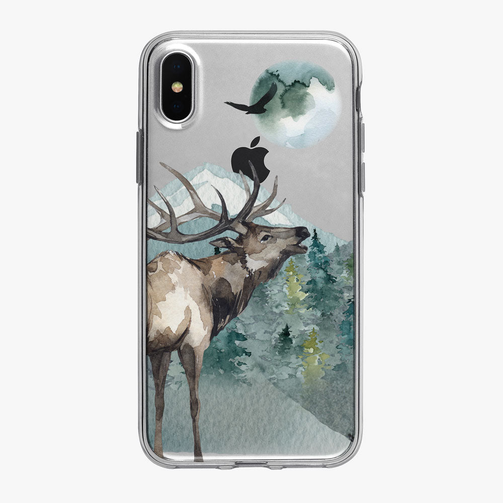 Majestic Antlered Buck Clear iPhone Case from Tiny Quail