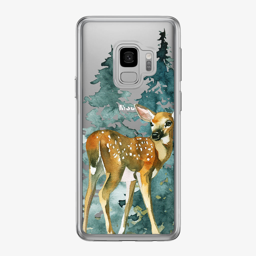 Woodsy Baby Deer Clear Samsung Galaxy Phone Case From Tiny Quail