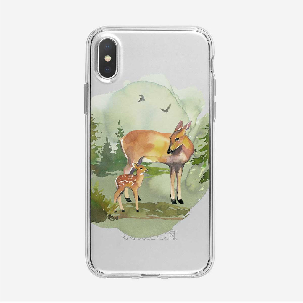 Deer with Fawn iPhone Case from Tiny Quail