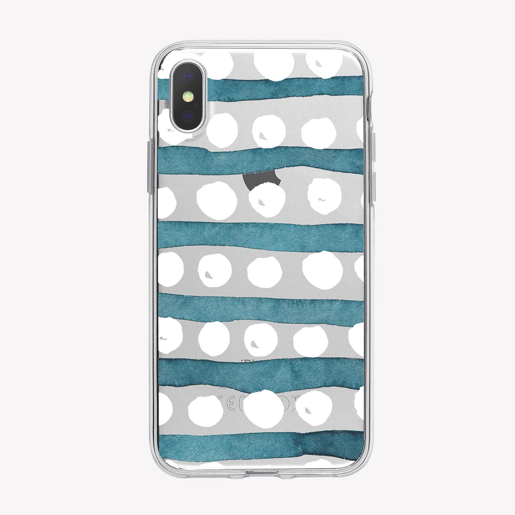 Dots and Stripes Pattern Clear iPhone Case from Tiny Quail