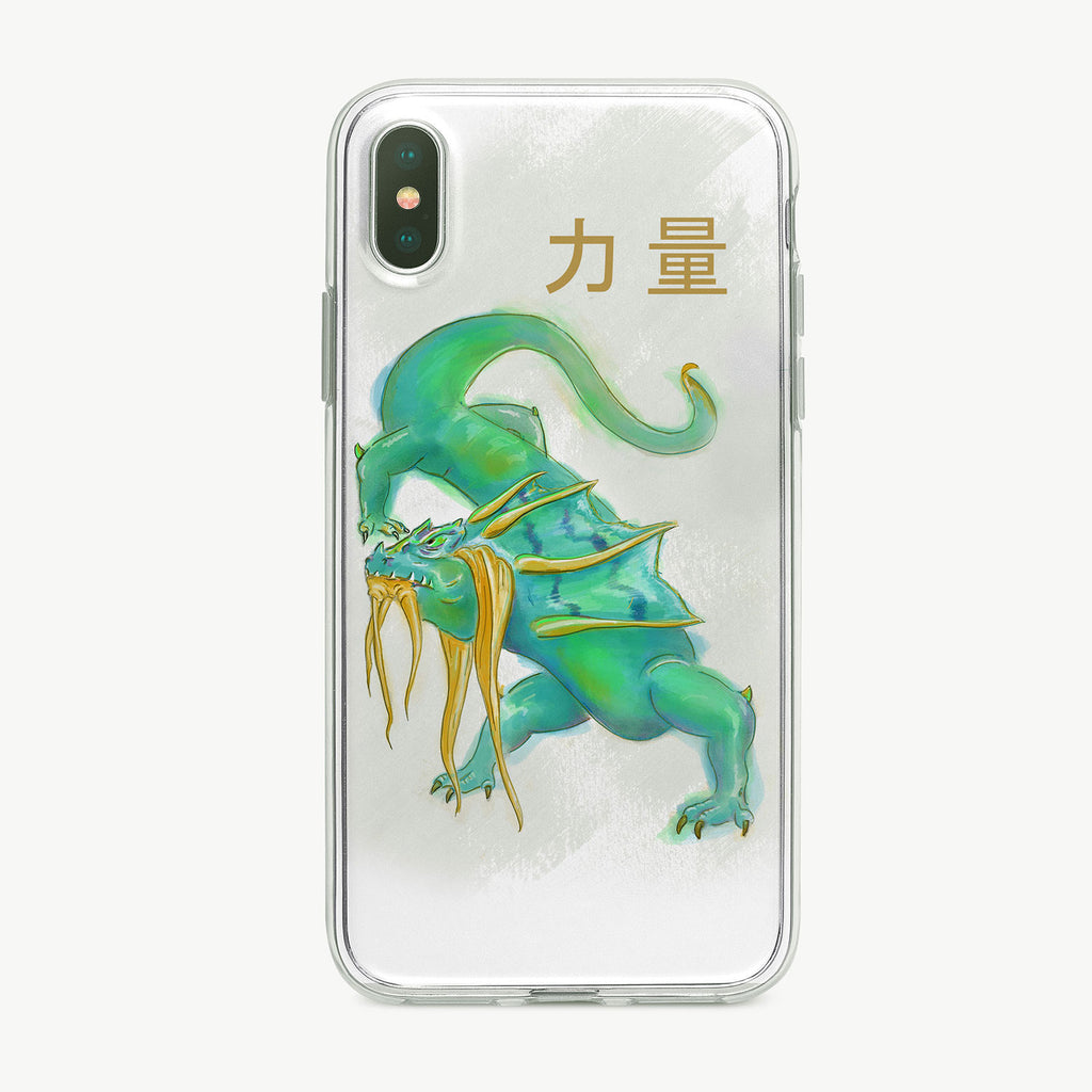 Blue and Green Dragon iPhone Case by Tiny Quail