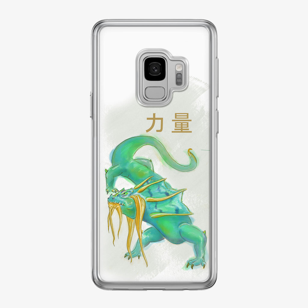 Blue and Green Dragon Samsung Galaxy Phone Case by Tiny Quail