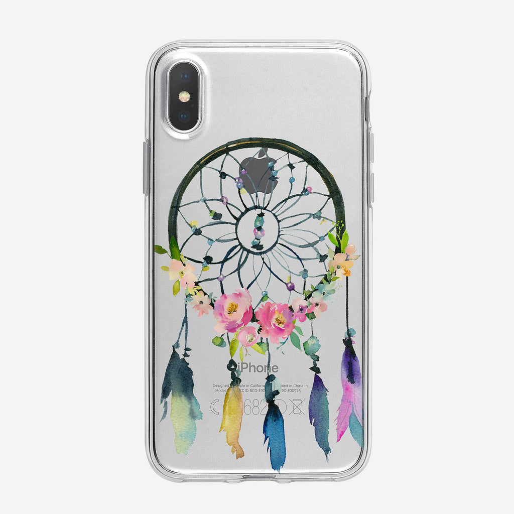 Floral Boho Dreamcatcher Clear iPhone Case From Tiny Quail