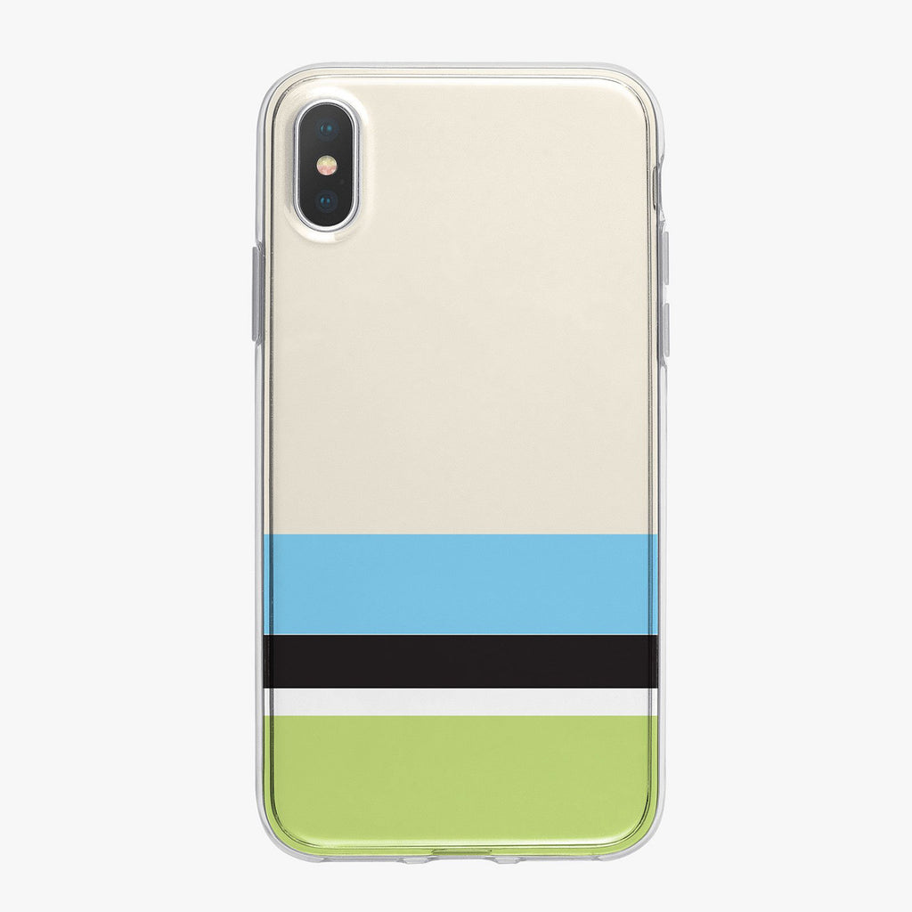 Blue and Green Striped Designer iPhone Case From Tiny Quail