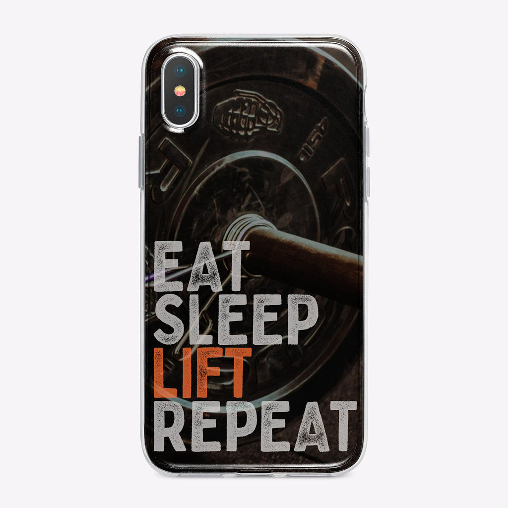 Eat Sleep Lift Repeat Fitness Designer iPhone Case From Tiny Quail