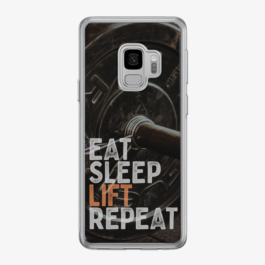 Eat Sleep Lift Repeat Samsung Galaxy Fitness Phone Case by Tiny Quail