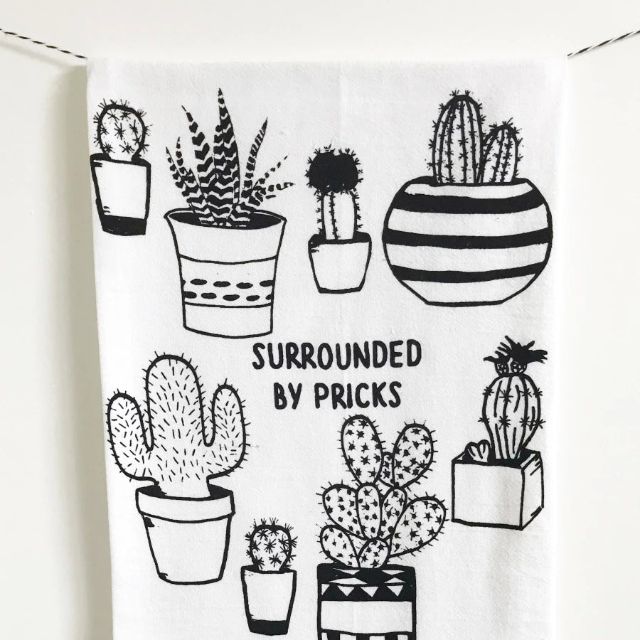 Surrounded By Pricks Funny Kitchen Towel From The Coin Laundry