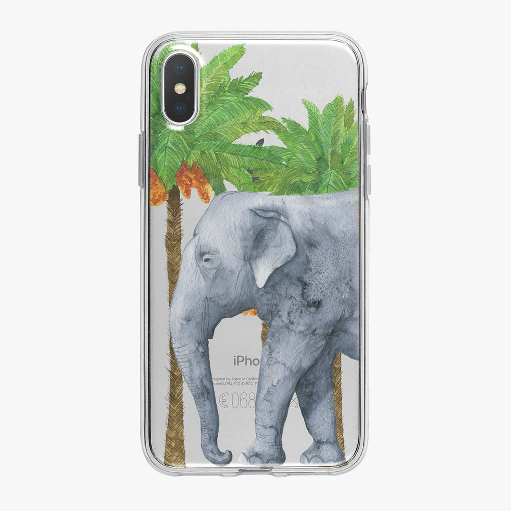 Watercolor Palm Tree Elephant iPhone Case from Tiny Quail