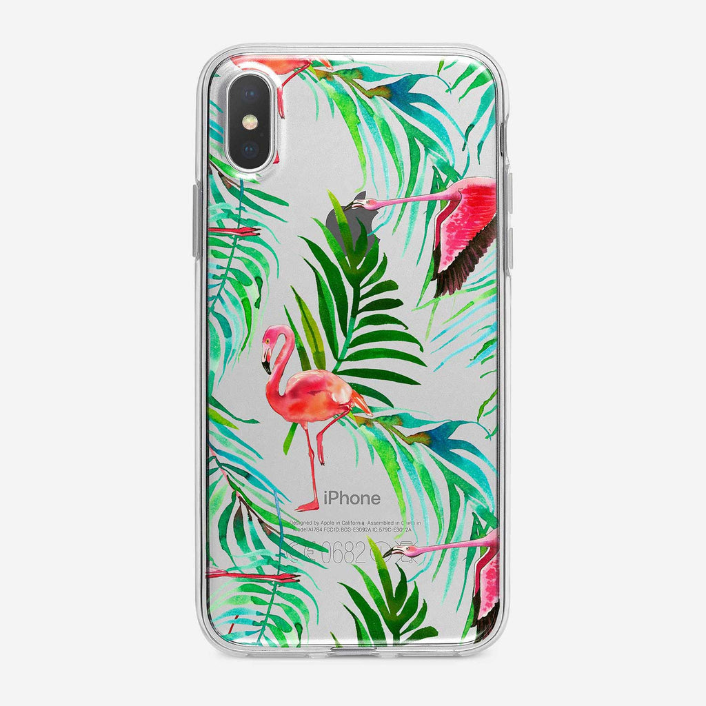 Flamingo Pattern Clear iPhone Case from Tiny Quail