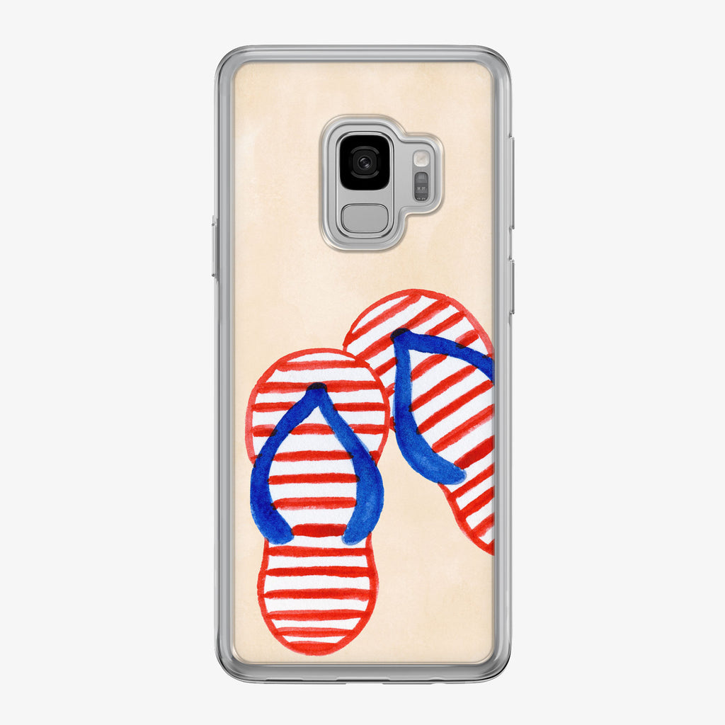 Patriotic Flip-Flops Samsung Galaxy Phone Case by Tiny Quail