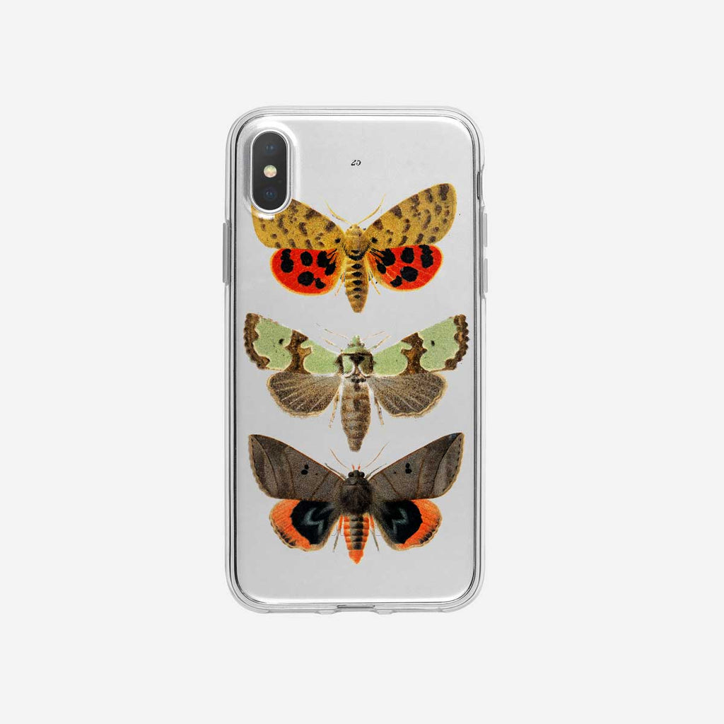 Colorful Fluttering Moths Clear iPhone Case from Tiny Quail