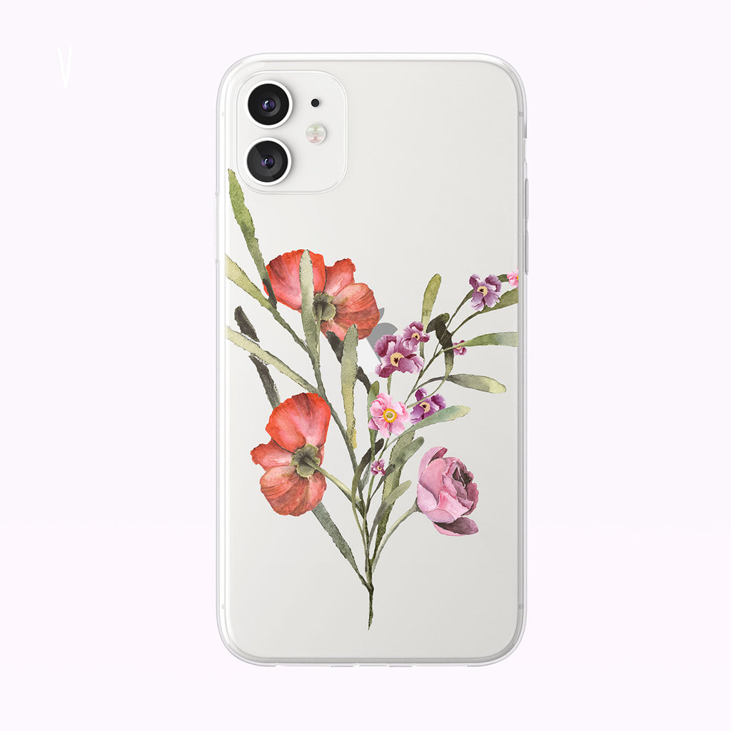 Cute Watercolor Forest Floral Clear iPhone Case from Tiny Quail