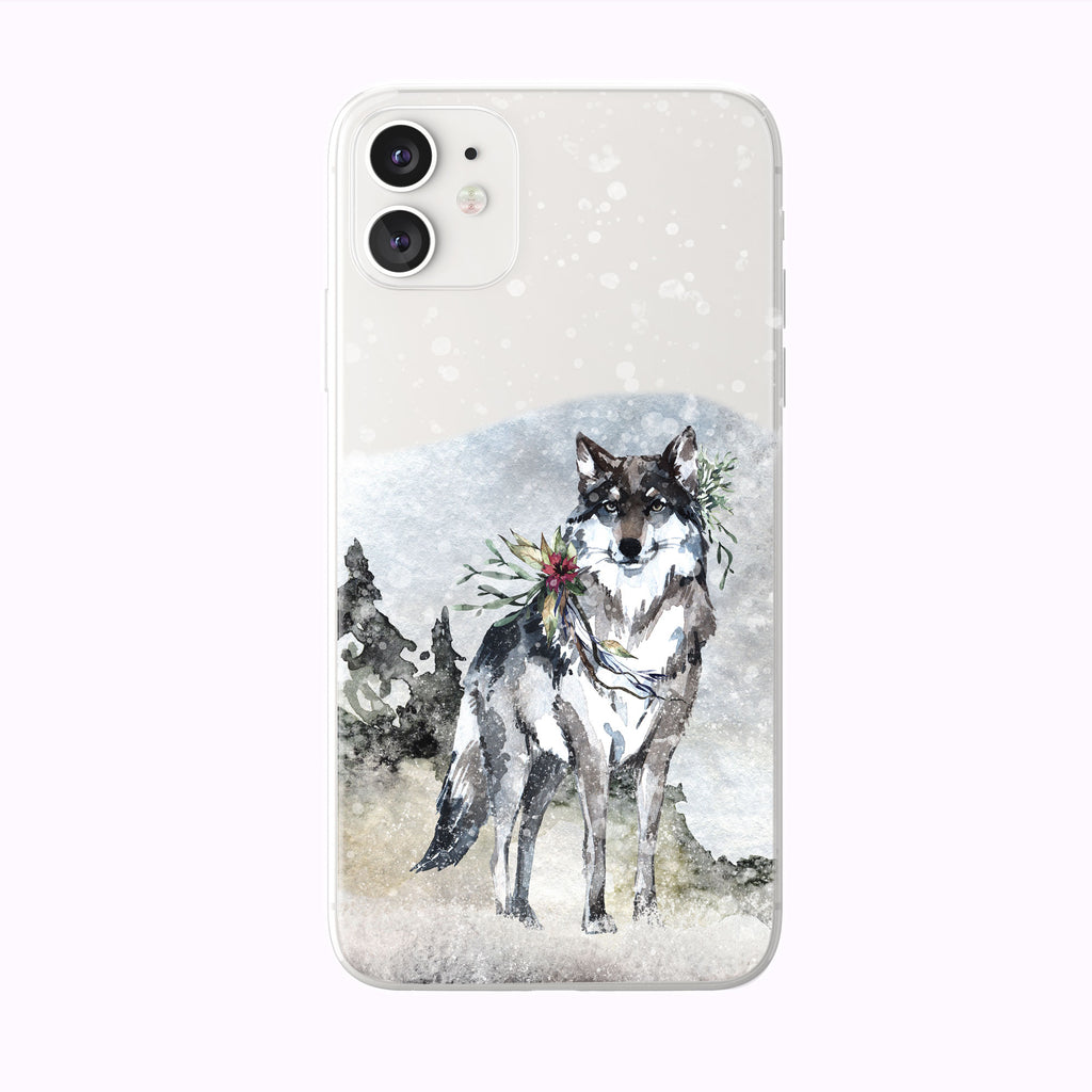 White Mountain Forest Snow Wolf iPhone Case from Tiny Quail