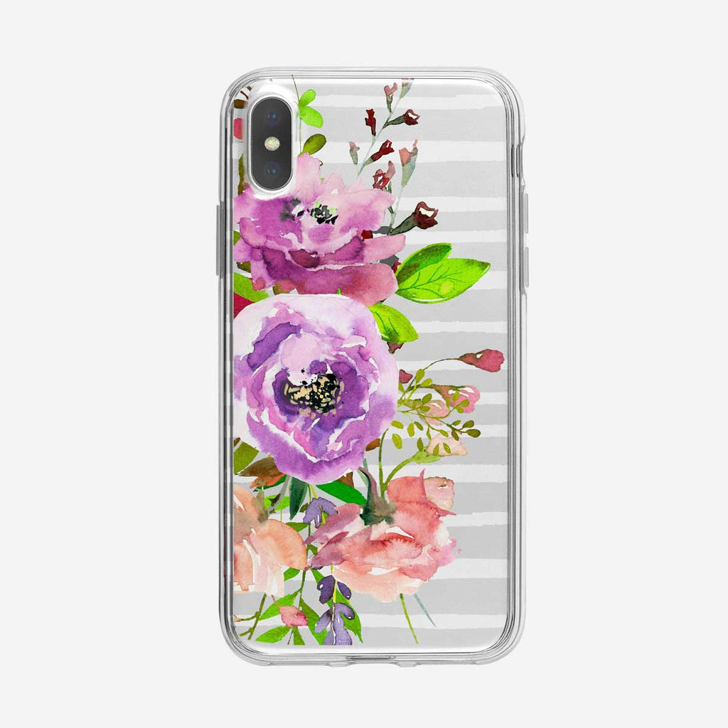 Striped Fresh Floral Bouquet iPhone Case From Tiny Quail
