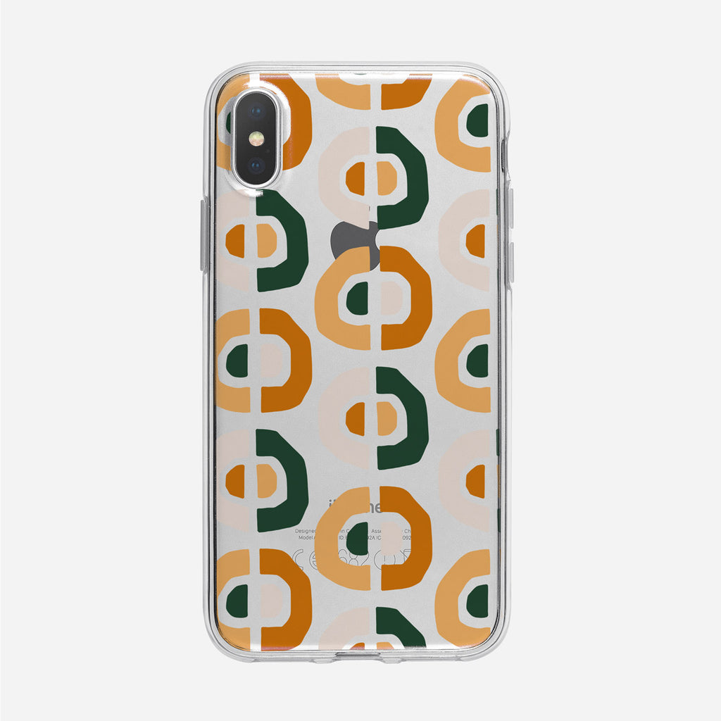 Funky Orange Circles Pattern Clear iPhone Case from Tiny Quail