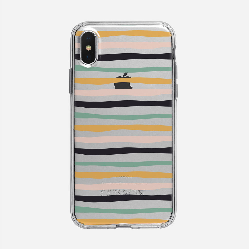 Funky Colorful Stripes Pattern Clear iPhone Case from Tiny Quail