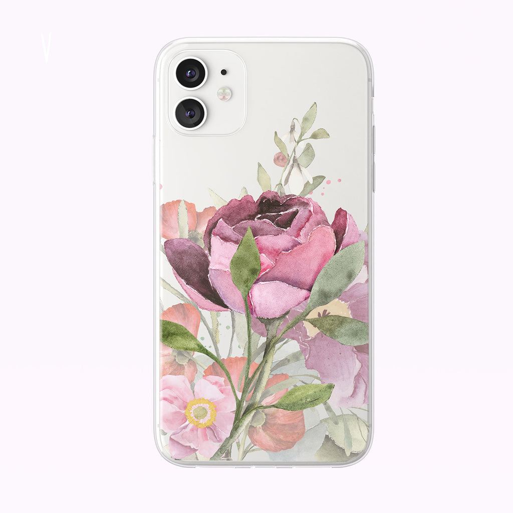 Garden Floral Rose Bouquet Clear iPhone Case from Tiny Quail