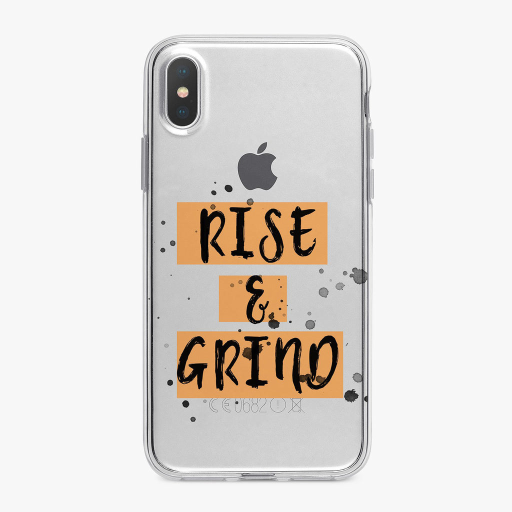 Rise and Grind Fitness Clear Designer iPhone Case From Tiny Quail
