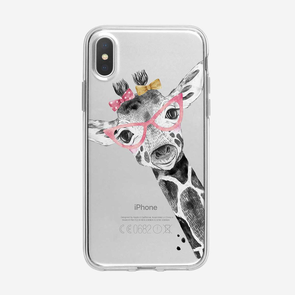 Adorable Baby Giraffe Clear iPhone Case from Tiny Quail
