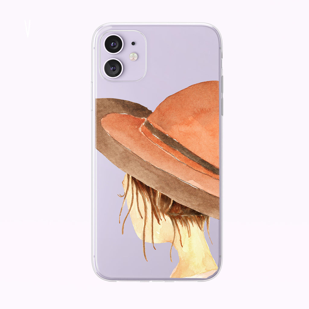 Watercolor Girl With Summer Hat Clear iPhone Case from Tiny Quail
